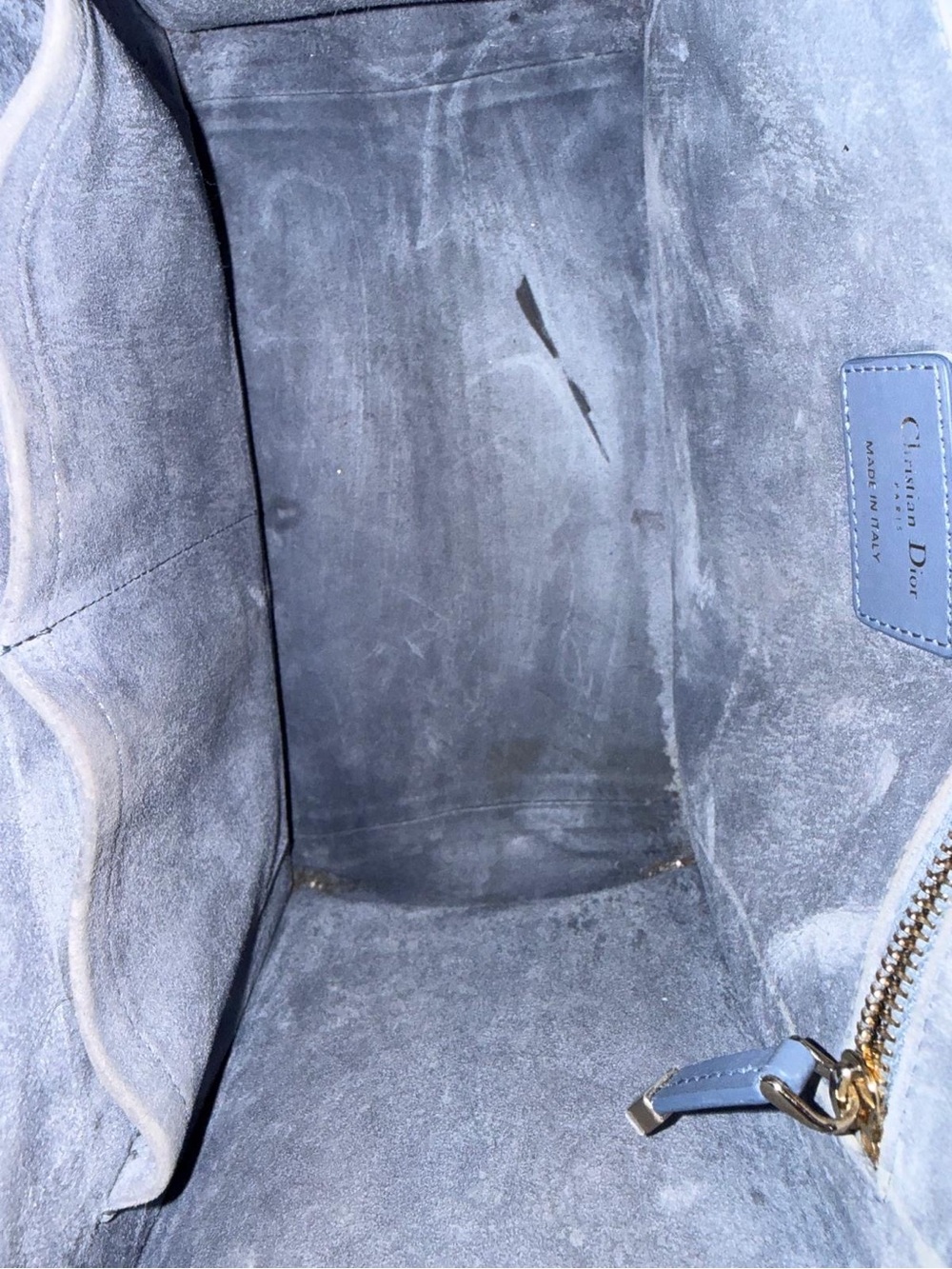 Dior Small Dior Book Tote Blue Macrocannage Leather Bag - Picture 12 of 12
